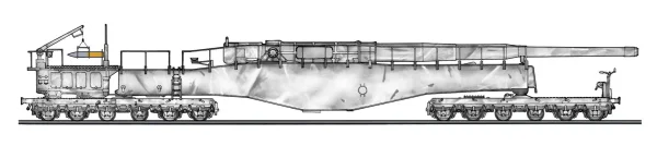 1/72  GERMAN RAILWAY GUN K5(E) LEOPOLD "WINTER CAMOUFLAGE" w/FIGURE