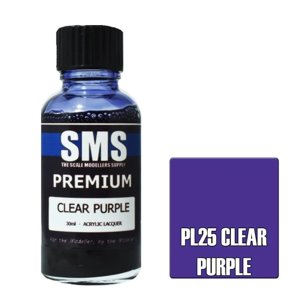 The Scale Modellers Supply (SMS) Premium CLEAR PURPLE 30ml - Paints