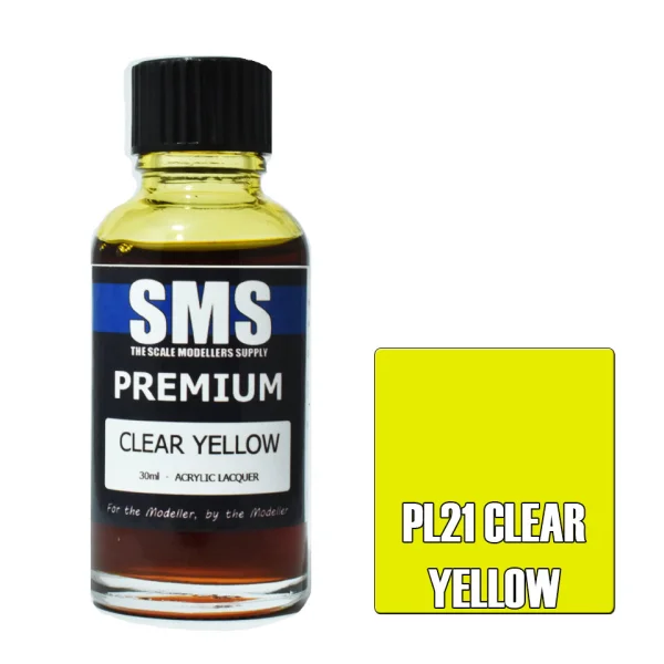 The Scale Modellers Supply (SMS) Premium CLEAR YELLOW 30ml - Paints