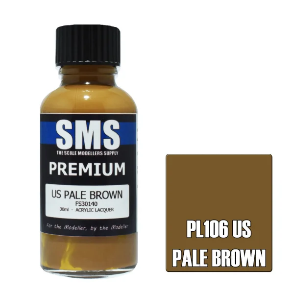 The Scale Modellers Supply (SMS) Premium US PALE BROWN FS30140 30ml - Paints