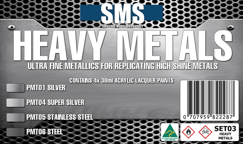 The Scale Modellers Supply (SMS) Heavy Metals Colour Set - Paints