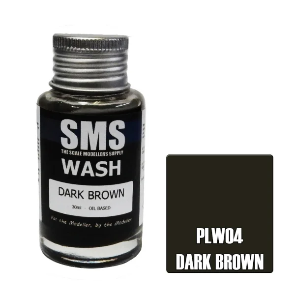 The Scale Modellers Supply (SMS) Wash DARK BROWN 30ml - Paints