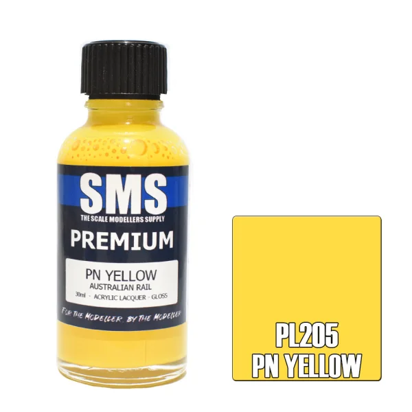 The Scale Modellers Supply (SMS) Premium PN YELLOW (AUSTRALIAN RAIL) 30ml - Paints