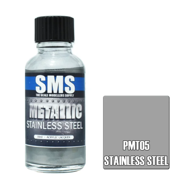 The Scale Modellers Supply (SMS) Metallic STAINLESS STEEL 30ml - Paints