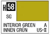 GSI Creos AQUEOUS HOBBY COLOR - H58 SEMI-GLOSS INTERIOR GREEN (USARMY/NAVYAIRCRAFT) - photo 1