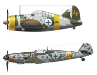 Hasegawa 1/72 B-239 BUFFALO & Messerschmitt Bf109G-6 JUUTILAINEN w/FIGURE (Two kits in the box) - Scale Kits - photo 2