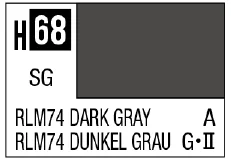 AQUEOUS HOBBY COLOR - H68 SEMI-GLOSS RLM74 DARK GRAY (GERMAN AIRCRAFT)