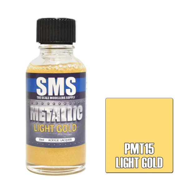 The Scale Modellers Supply (SMS) Metallic LIGHT GOLD 30ml - Paints