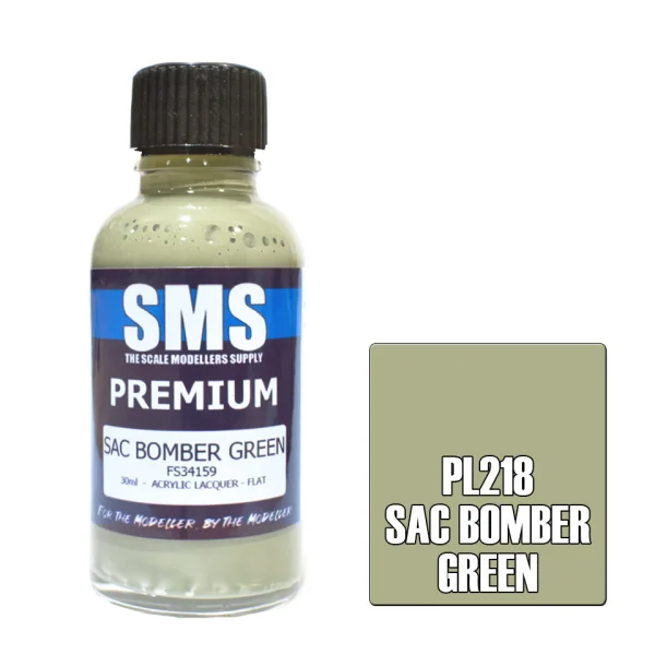 The Scale Modellers Supply (SMS) Premium SAC BOMBER GREEN 30ml - Paints