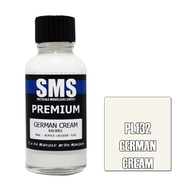 The Scale Modellers Supply (SMS) Premium GERMAN CREAM RAL9001 30ml - Paints