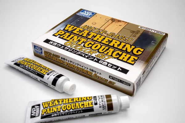 GSI Creos WATER BASED WEATHERING PAINT GOUACHE 6 COLOR SET - Paints