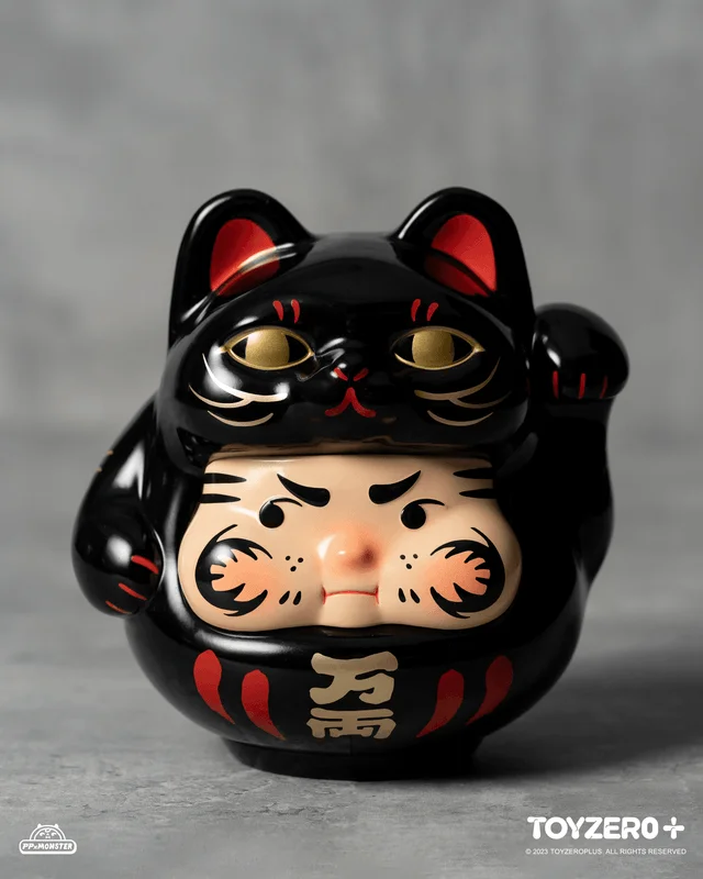 200% PP Lucky Cat Daruma (Black cat edition)