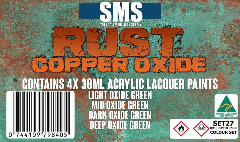The Scale Modellers Supply (SMS) RUST COPPER OXIDE Colour Set - Paints