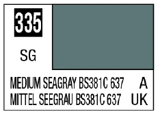GSI Creos Mr. Color 335 - Medium Seagray BS381C 637 (Semi-Gloss/Aircraft) - Paints
