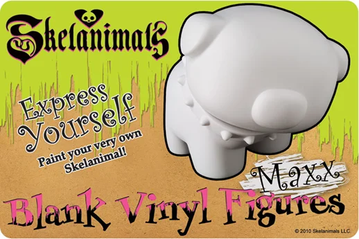 Toynami Skelanimals Blank Vinyl Figure - Maxx (Bulldog) - Skelanimals