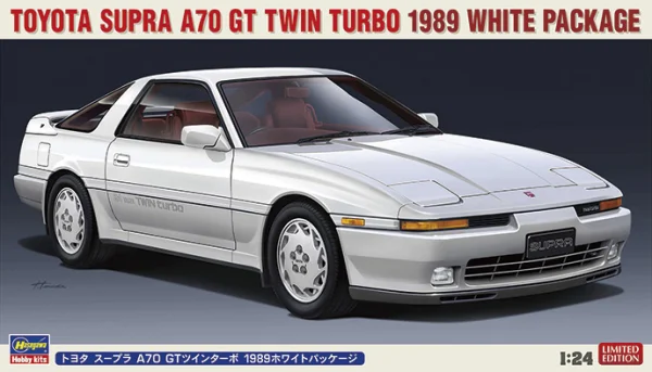 1/24  TOYOTA SUPRA A70 GT TWIN TURBO 1989 WHITE PACKAGE