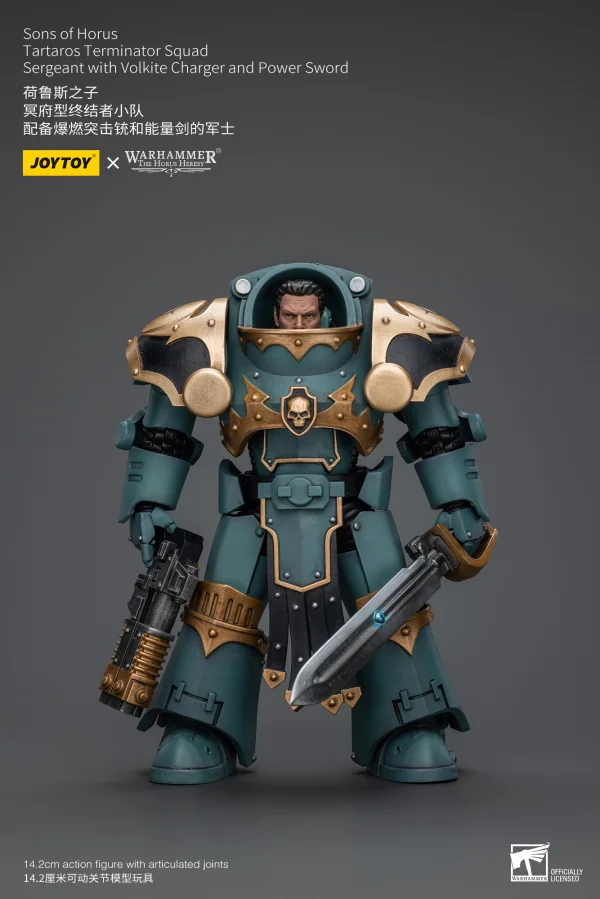 Sons Of Horus Tartaros Terminator Squad Sergeant With Volkite Charger And Power Sword