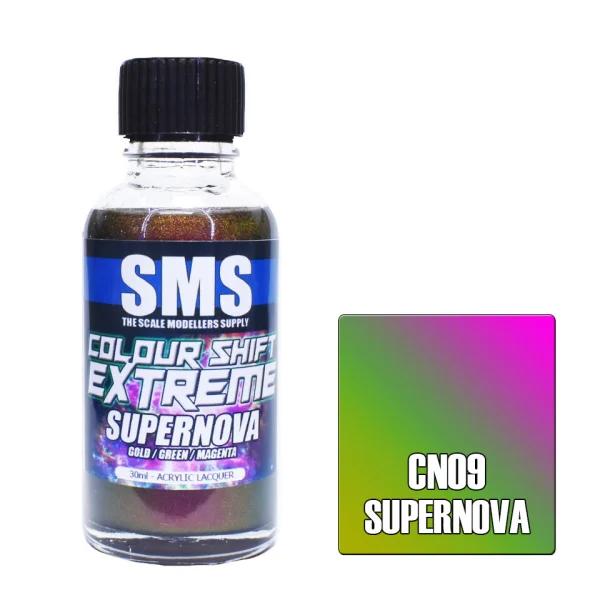 The Scale Modellers Supply (SMS) Colour Shift Extreme SUPERNOVA (GOLD/GREEN/MAGENTA) 30ml - Paints