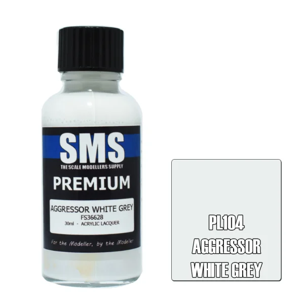 The Scale Modellers Supply (SMS) Premium AGGRESSOR WHITE GREY FS36628 30ml - Paints