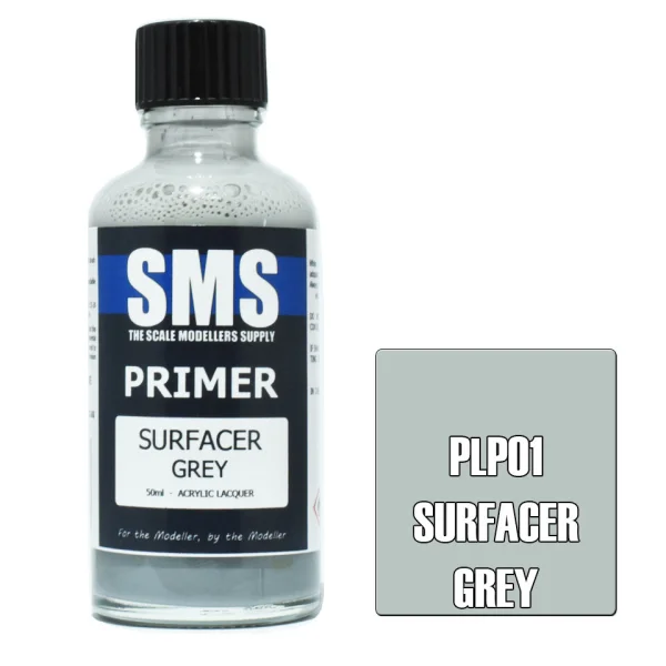 The Scale Modellers Supply (SMS) Primer SURFACER GREY 50ml - Paints