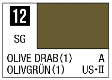 GSI Creos Mr Color Spray - S12 Olive Drab 1 (Semi-Gloss/Aircraft) - Paints