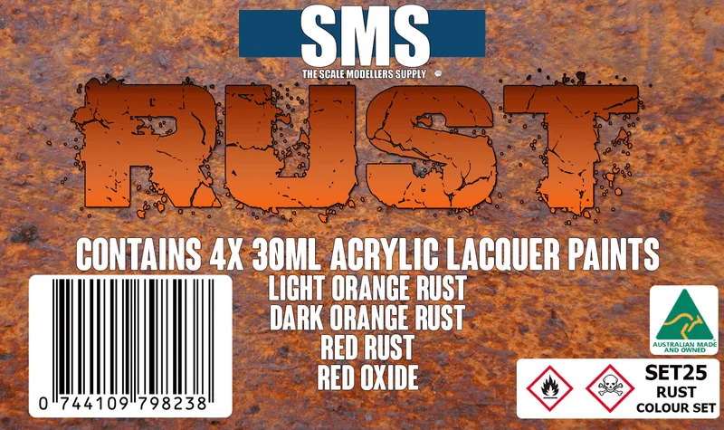 The Scale Modellers Supply (SMS) RUST Colour Set - Paints