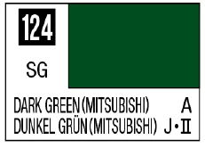 GSI Creos Mr. Color 124 - Dark Green (Mitsubishi) (Semi-Gloss/Aircraft) - Paints