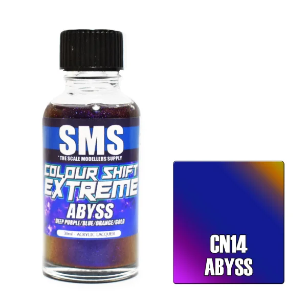 The Scale Modellers Supply (SMS) Colour Shift Extreme ABYSS (DEEP PURPLE/BLUE/ORANGE/GOLD) 30ml - Paints