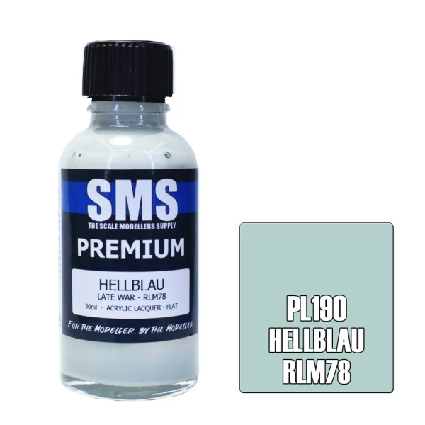 The Scale Modellers Supply (SMS) Premium HELLBLAU RLM78 LATE WAR 30ml - Paints