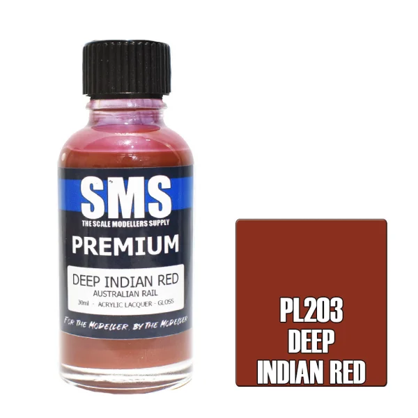 The Scale Modellers Supply (SMS) Premium DEEP INDIAN RED (AUSTRALIAN RAIL) 30ml - Paints