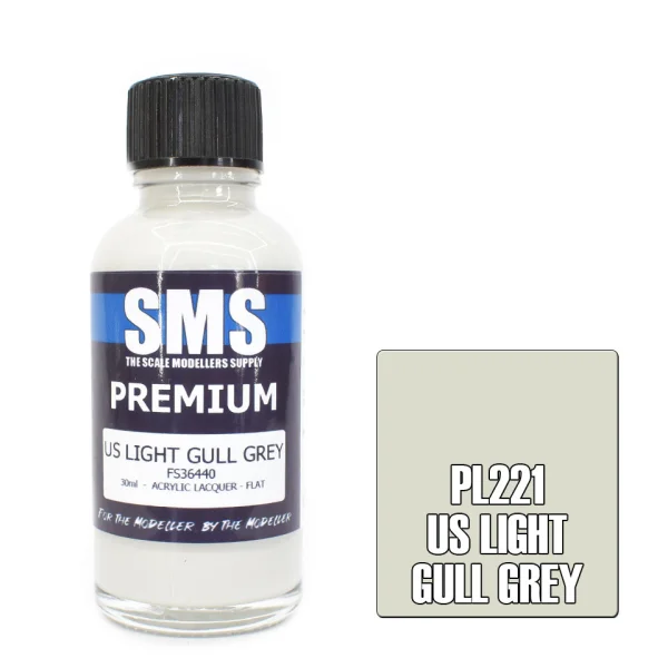The Scale Modellers Supply (SMS) Premium US LIGHT GULL GREY FS36440 30ml - Paints