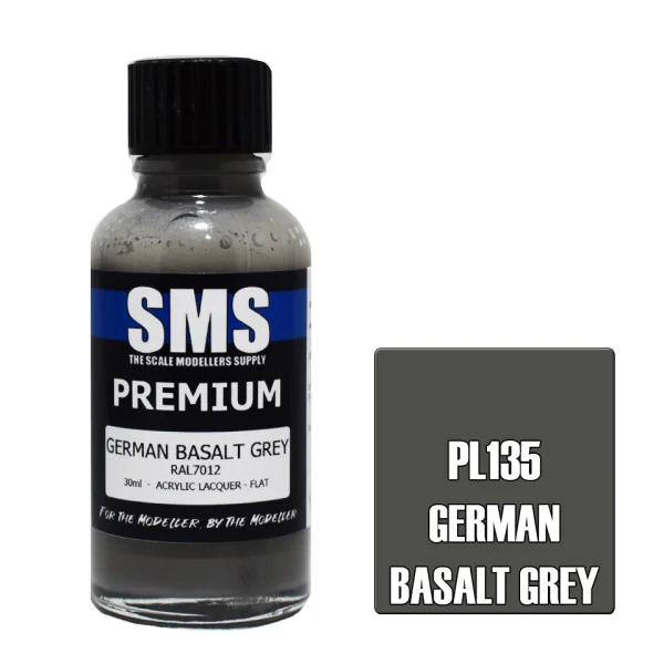 The Scale Modellers Supply (SMS) Premium GERMAN BASALT GREY RAL7012 30ml - Paints