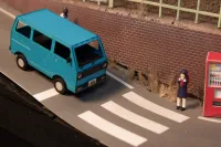PLUM PMOA 1/80 Scale Paper kit Town Corner Accessory Series kei van(white/blue/silver) - Scale Kits - photo 9