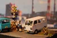 PLUM PMOA 1/80 Scale Paper kit Town Corner Accessory Series kei van(white/blue/silver) - Scale Kits - photo 7