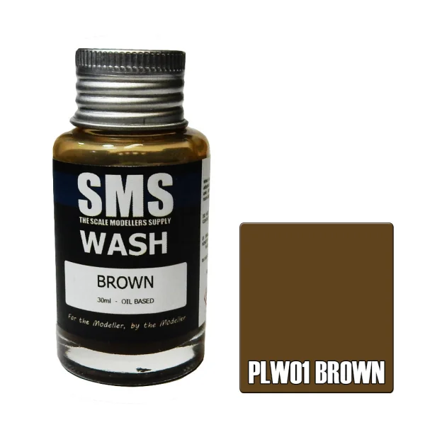 The Scale Modellers Supply (SMS) Wash BROWN 30ml - Paints