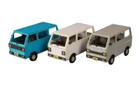 PLUM PMOA 1/80 Scale Paper kit Town Corner Accessory Series kei van(white/blue/silver) - Scale Kits - photo 2