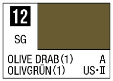 GSI Creos Mr. Color 12 - Olive Drab (1) (Semi-Gloss/Aircraft) - Paints