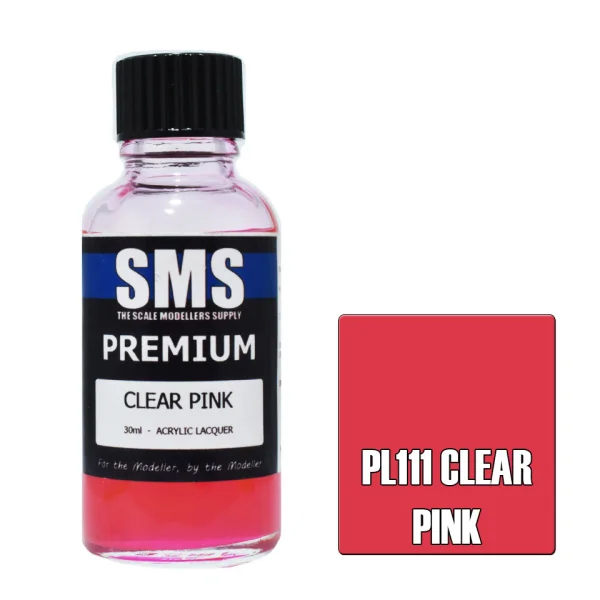 The Scale Modellers Supply (SMS) Premium CLEAR PINK 30ml - Paints