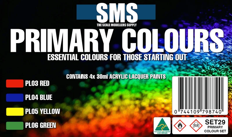 The Scale Modellers Supply (SMS) PRIMARY COLOURS Colour Set - Paints