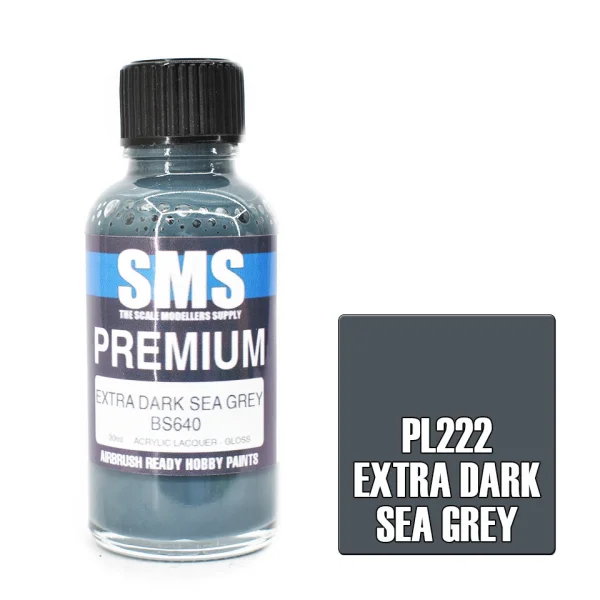 The Scale Modellers Supply (SMS) Premium EXTRA DARK SEA GREY BS640 30ml - Paints