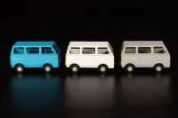 PLUM PMOA 1/80 Scale Paper kit Town Corner Accessory Series kei van(white/blue/silver) - Scale Kits - photo 4