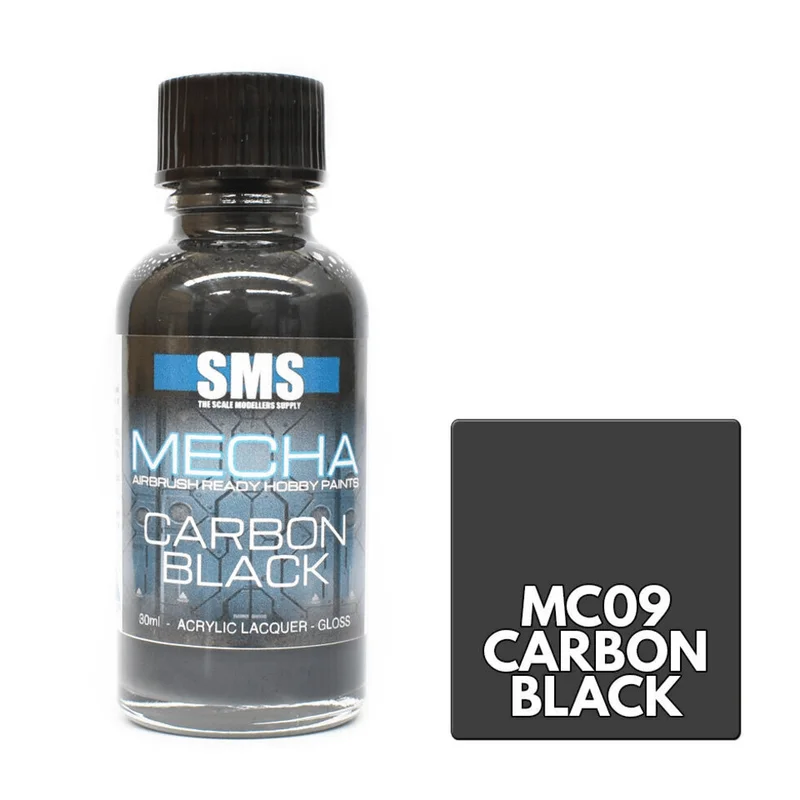 The Scale Modellers Supply (SMS) Mecha Colour CARBON BLACK 30ml - Paints
