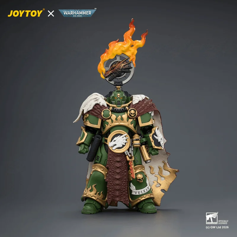 Salamanders Vulkan He'stan, the Forgefather with the Spear of Vulkan and the Gauntlet of the Forge